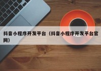 抖音小程序开发平台（抖音小程序开发平台官网）