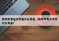 软件开发在大学是什么专业（软件开发大学学什么专业）