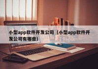 小型app软件开发公司（小型app软件开发公司有哪些）