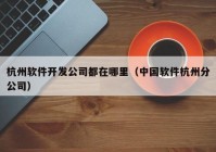 杭州软件开发公司都在哪里（中国软件杭州分公司）