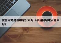 微信网站建设哪家公司好（平台网站建设哪家好）