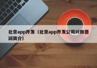 北京app开发（北京app开发公司兴田德润简介）