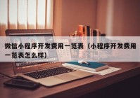 微信小程序开发费用一览表（小程序开发费用一览表怎么样）