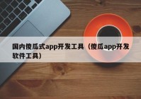 国内傻瓜式app开发工具（傻瓜app开发软件工具）