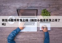 微信小程序开发上线（微信小程序开发上线了吗）