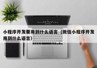 小程序开发要用到什么语言（微信小程序开发用到什么语言）