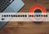 小程序开发网站建设销售（微信小程序开发网站）