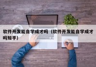 软件开发能自学成才吗（软件开发能自学成才吗知乎）