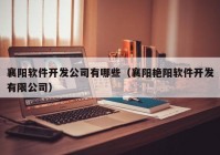 襄阳软件开发公司有哪些（襄阳艳阳软件开发有限公司）