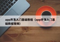 app开发入门基础教程（app开发入门基础教程视频）