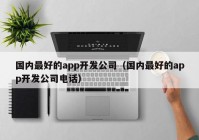 国内最好的app开发公司（国内最好的app开发公司电话）