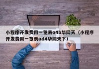 小程序开发费用一览表o4b华网天（小程序开发费用一览表ud4华网天下）