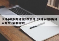 天津手机网站建设开发公司（天津手机网站建设开发公司有哪些）